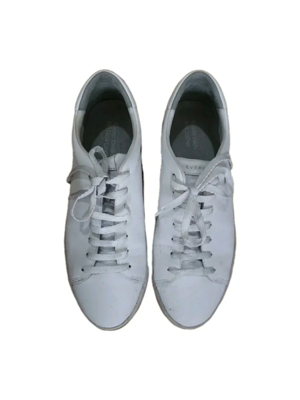 Everlane Releather Tennis Shoe White Unisex W12 M10 Classic Recycled Preppy